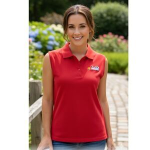 Nascar Racing Polo Shirt Vintage Kudzu Red Sleeveless Knit Top Snap Closure XXL